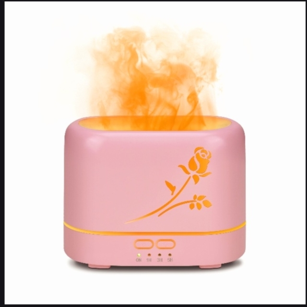 Flame Light Essential Oil Aroma Diffuser By Health Touch W/3 Colors & 3 Timers